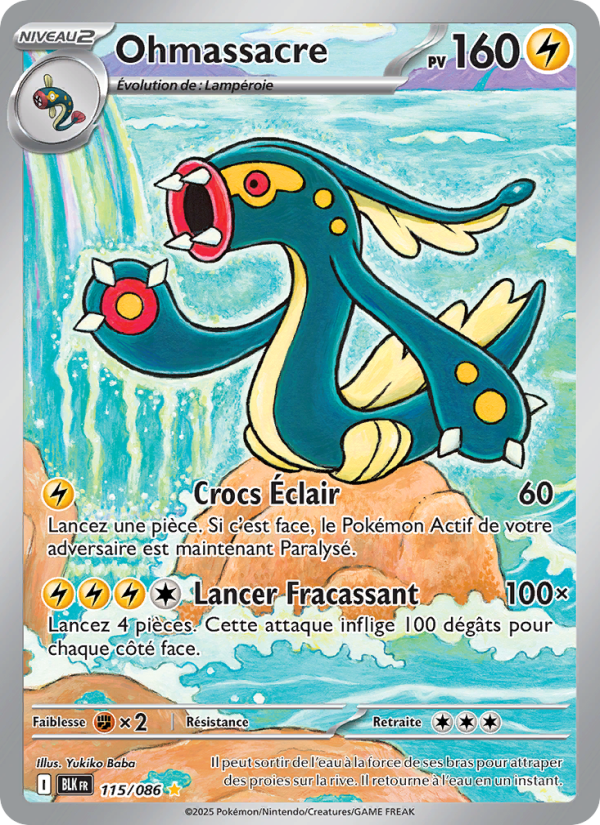 Ohmassacre 115 — Schwarze Blitze (French Pokémon TCG card)