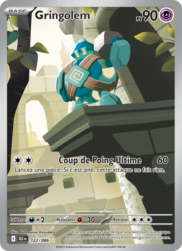 Gringolem 122 — Schwarze Blitze (French Pokémon TCG card)