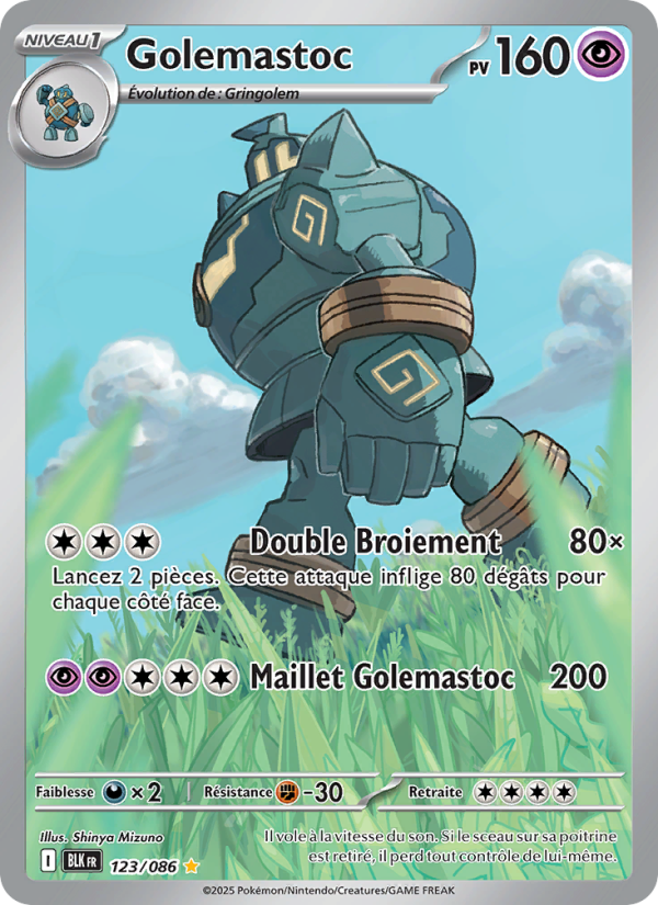 Golemastoc 123 — Schwarze Blitze (French Pokémon TCG card)