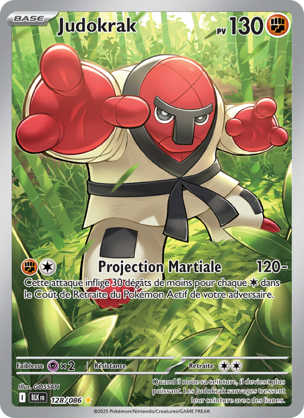 Judokrak 128 — Schwarze Blitze (French Pokémon TCG card)