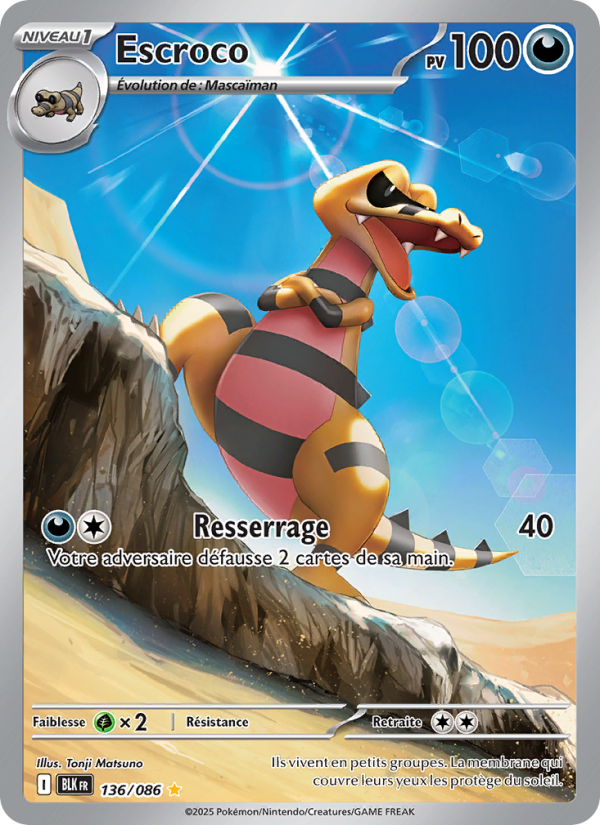 Escroco 136 — Schwarze Blitze (French Pokémon TCG card)