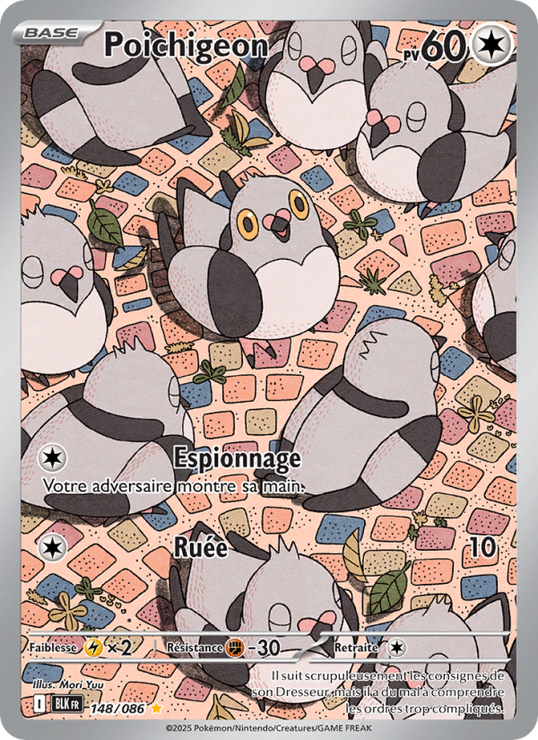 Poichigeon 148 — Schwarze Blitze (French Pokémon TCG card)