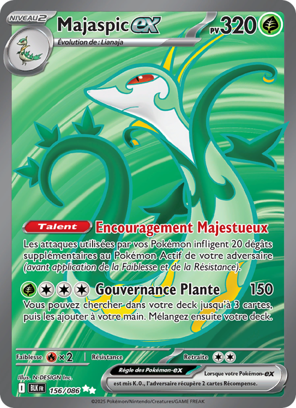 Majaspic-ex 156 — Schwarze Blitze (French Pokémon TCG card)