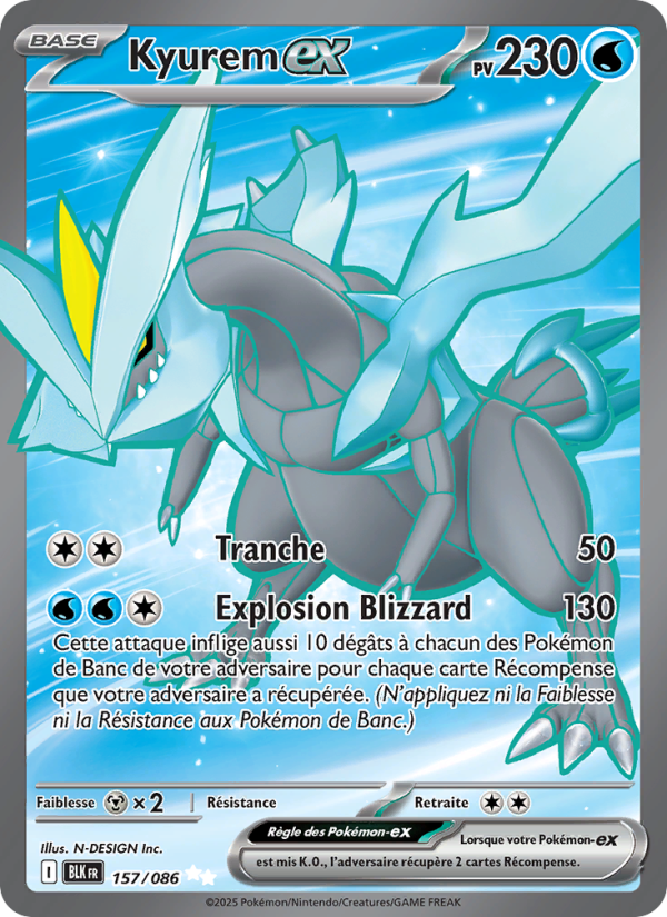 Kyurem-ex 157 — Schwarze Blitze (French Pokémon TCG card)
