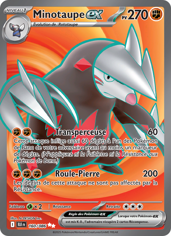 Minotaupe-ex 160 — Schwarze Blitze (French Pokémon TCG card)
