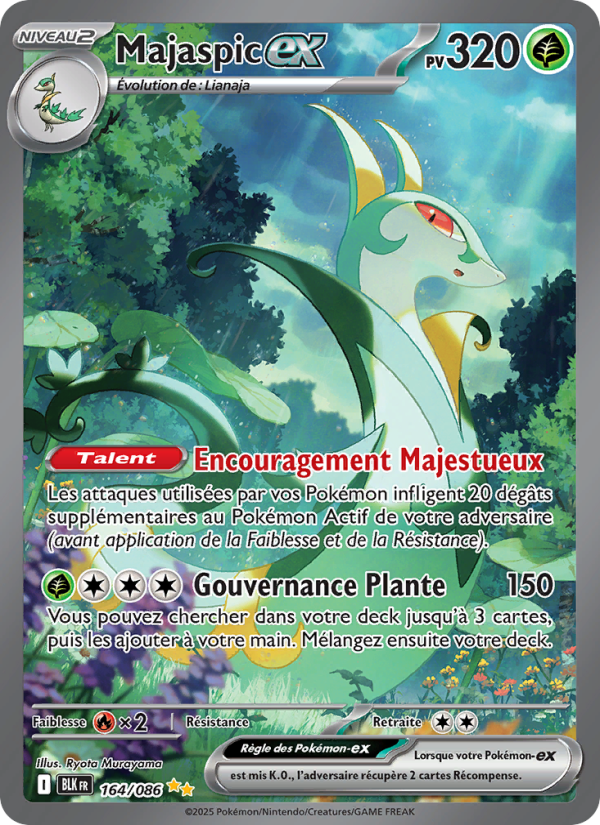 Majaspic-ex 164 — Schwarze Blitze (French Pokémon TCG card)