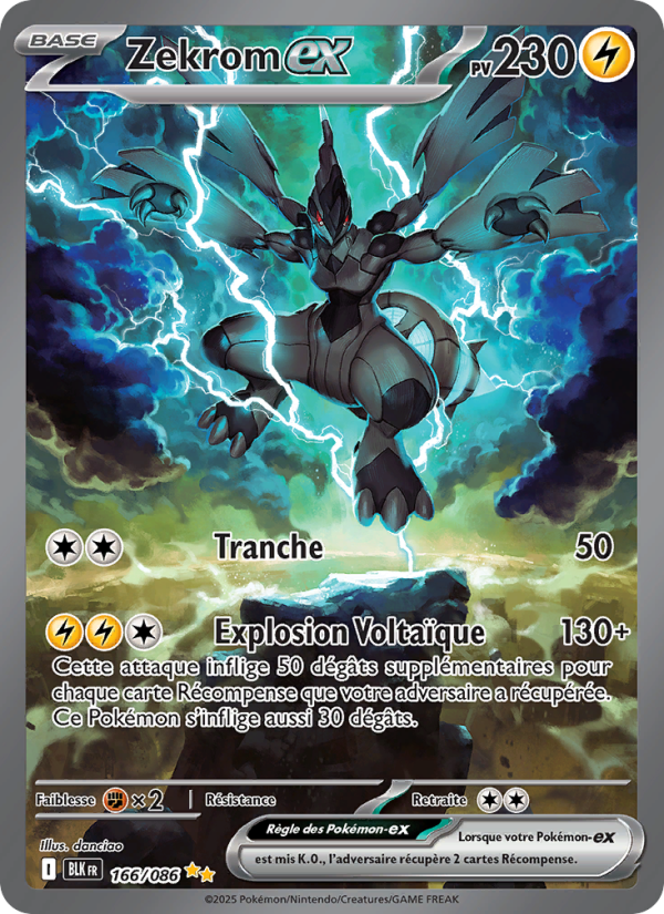 Zekrom-ex 166 — Schwarze Blitze (French Pokémon TCG card)