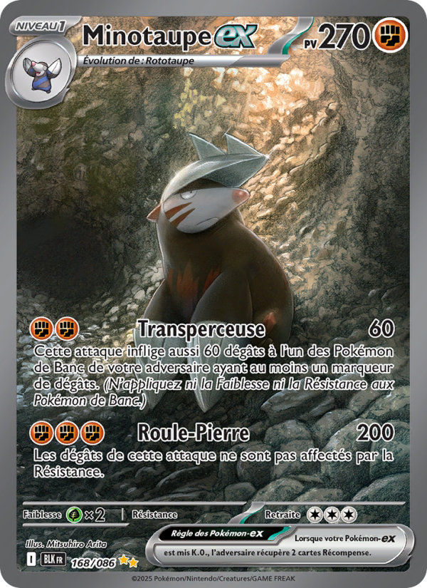 Minotaupe-ex 168 — Schwarze Blitze (French Pokémon TCG card)