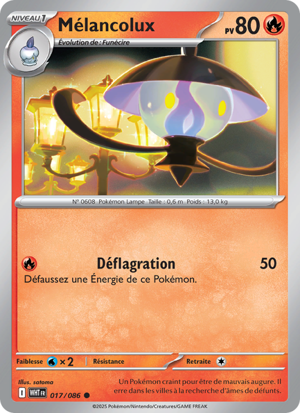 Mélancolux 017 — Weiße Flammen (French Pokémon TCG card)