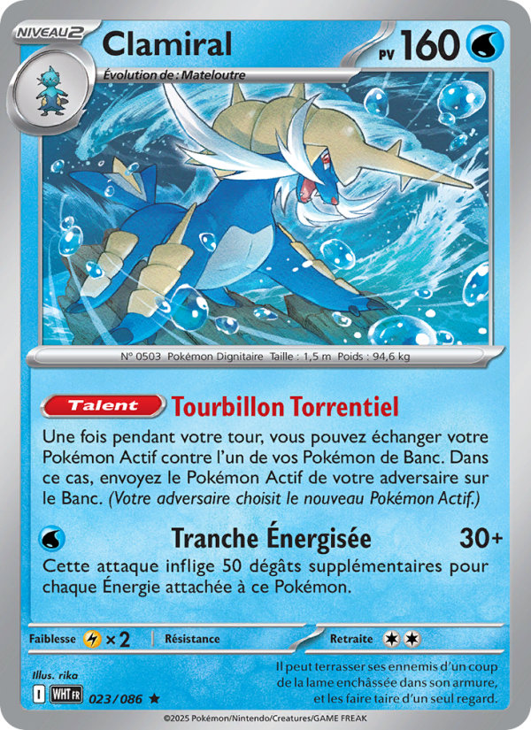 Clamiral 023 — Weiße Flammen (French Pokémon TCG card)
