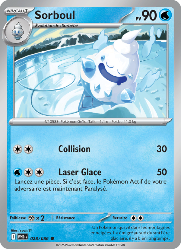 Sorboul 028 — Weiße Flammen (French Pokémon TCG card)