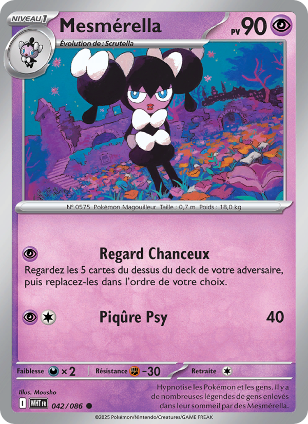 Mesmérella 042 — Weiße Flammen (French Pokémon TCG card)