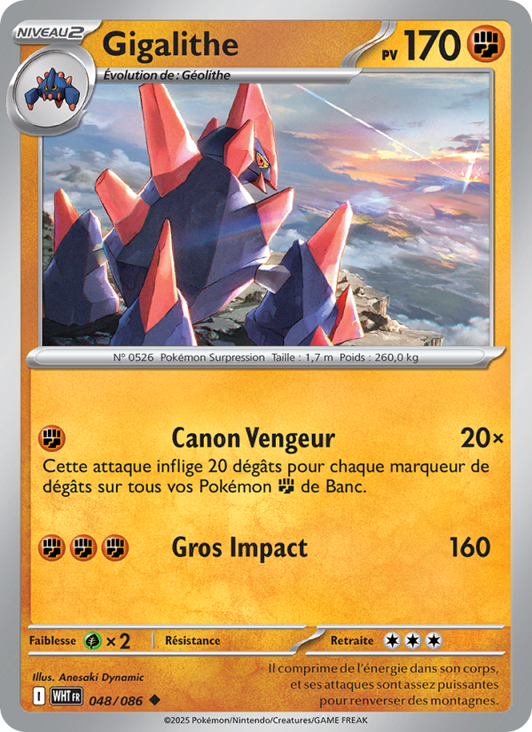 Gigalithe 048 — Weiße Flammen (French Pokémon TCG card)