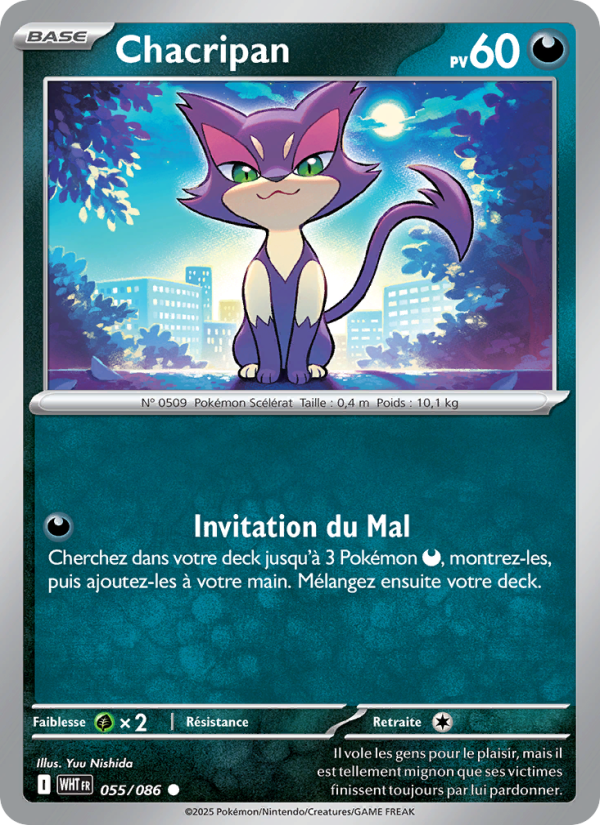 Chacripan 055 — Weiße Flammen (French Pokémon TCG card)