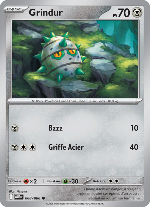 Grindur 068 — Weiße Flammen (French Pokémon TCG card)