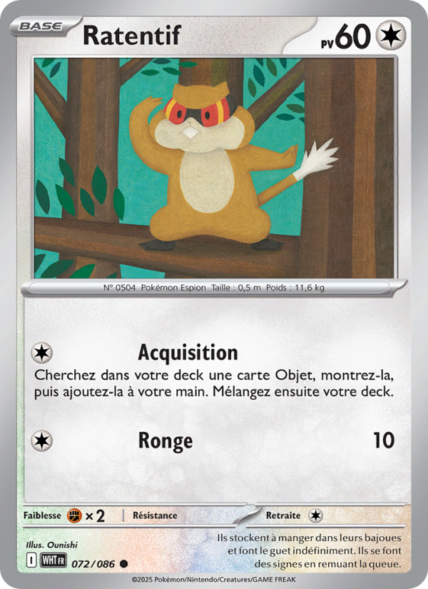 Ratentif 072 — Weiße Flammen (French Pokémon TCG card)
