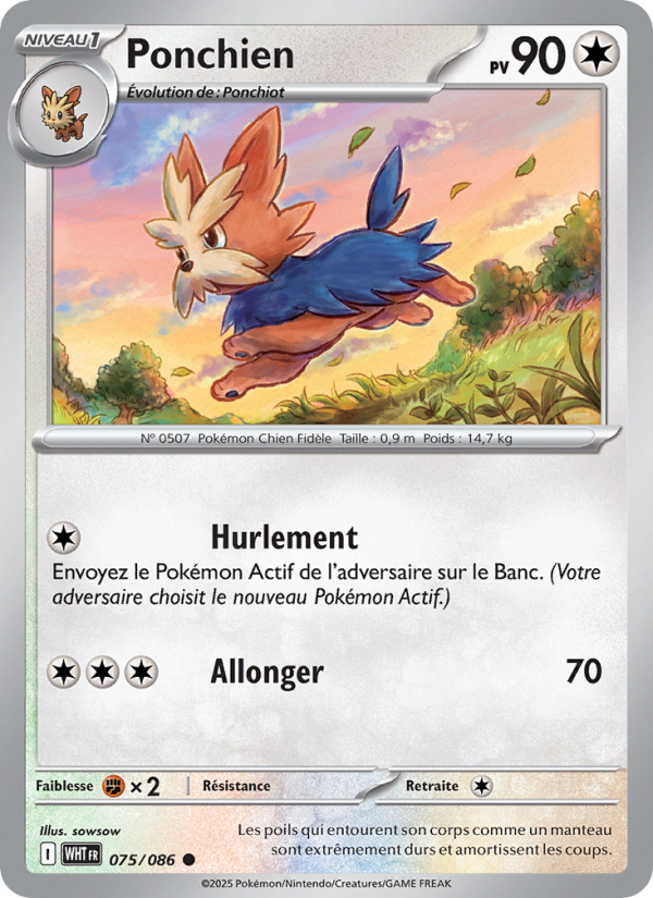 Ponchien 075 — Weiße Flammen (French Pokémon TCG card)