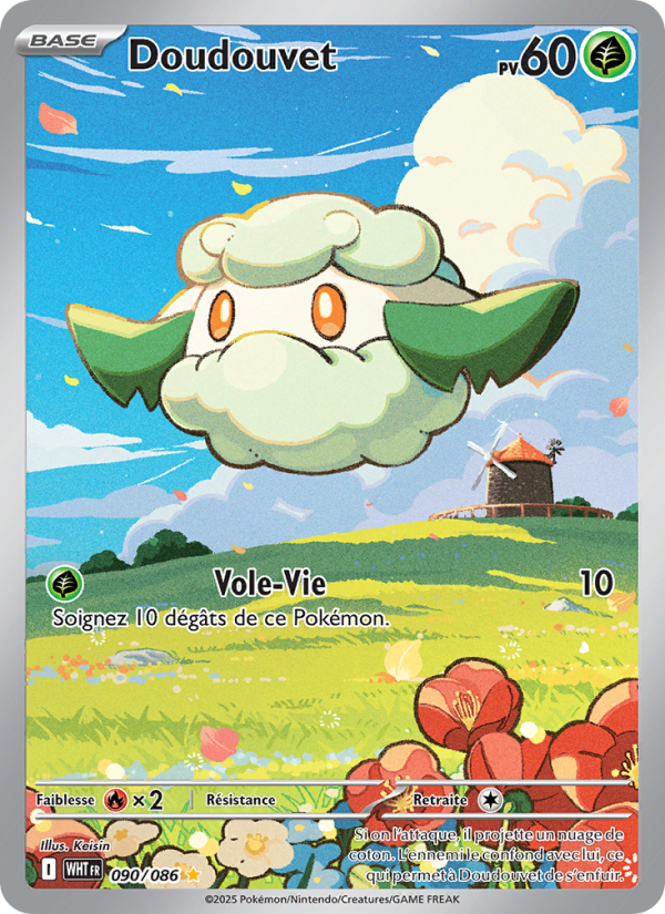Doudouvet 090 — Weiße Flammen (French Pokémon TCG card)