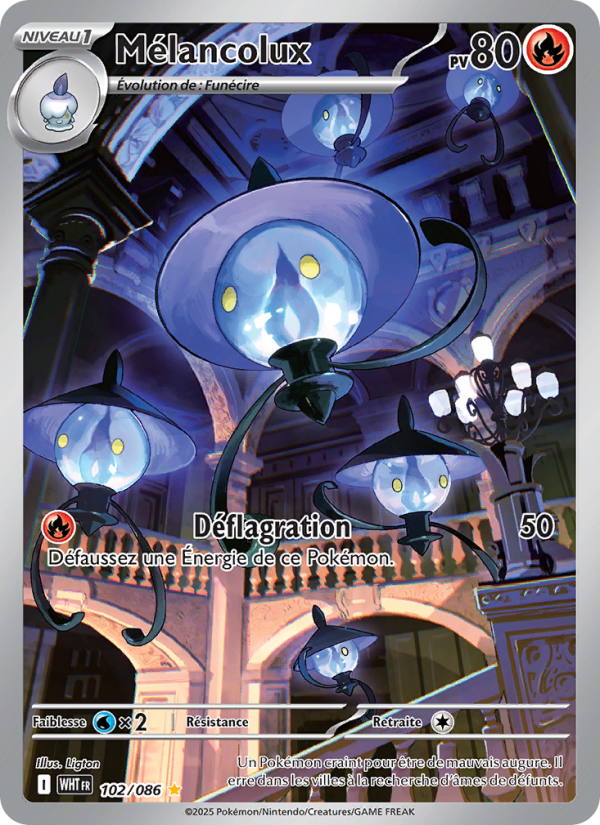 Mélancolux 102 — Weiße Flammen (French Pokémon TCG card)