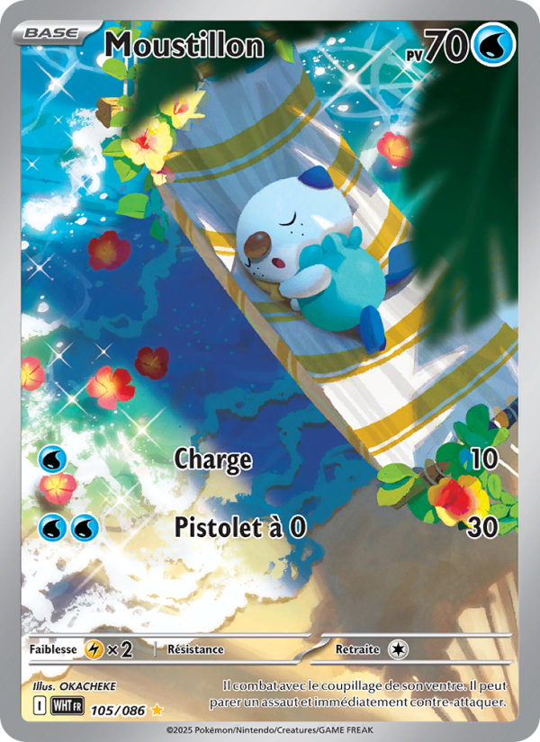 Moustillon 105 — Weiße Flammen (French Pokémon TCG card)