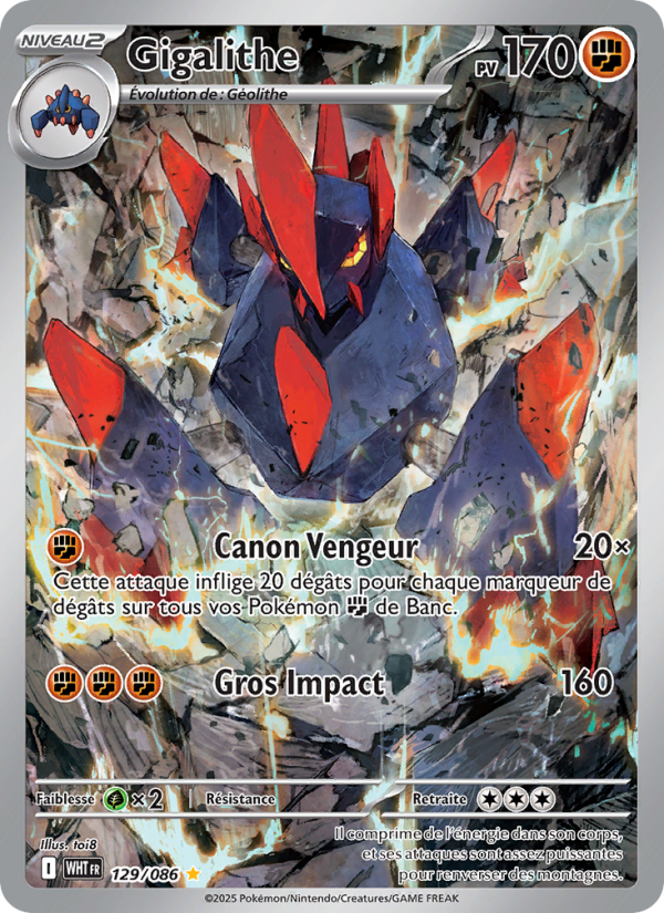 Gigalithe 129 — Weiße Flammen (French Pokémon TCG card)