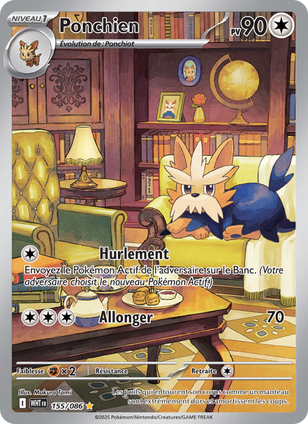 Ponchien 155 — Weiße Flammen (French Pokémon TCG card)