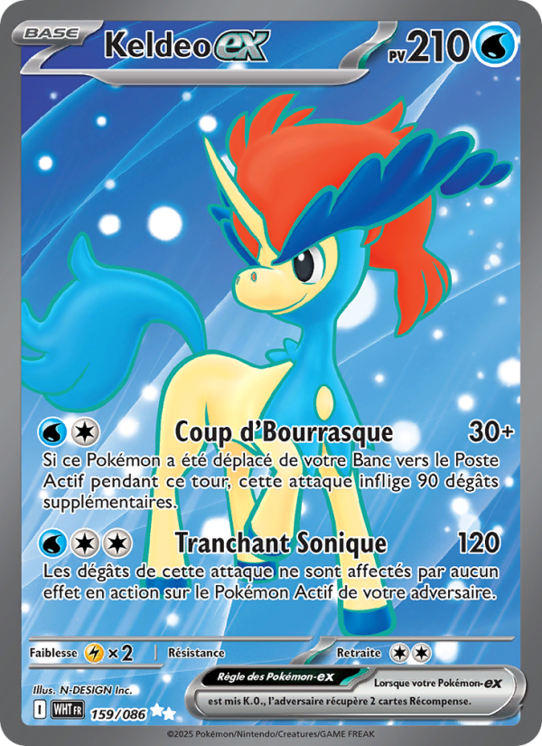 Keldeo-ex 159 — Weiße Flammen (French Pokémon TCG card)