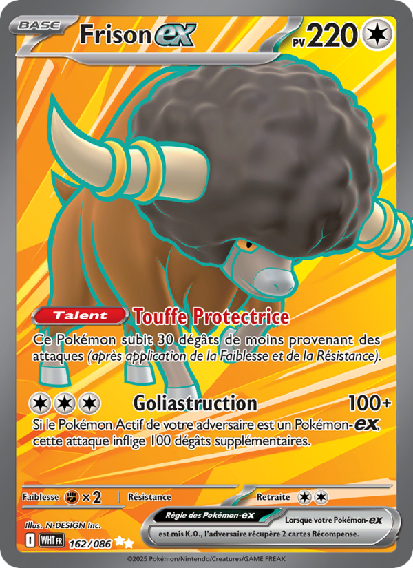 Frison-ex 162 — Weiße Flammen (French Pokémon TCG card)