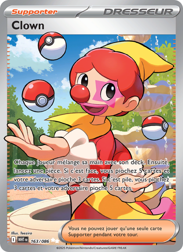 Clown 163 — Weiße Flammen (French Pokémon TCG card)