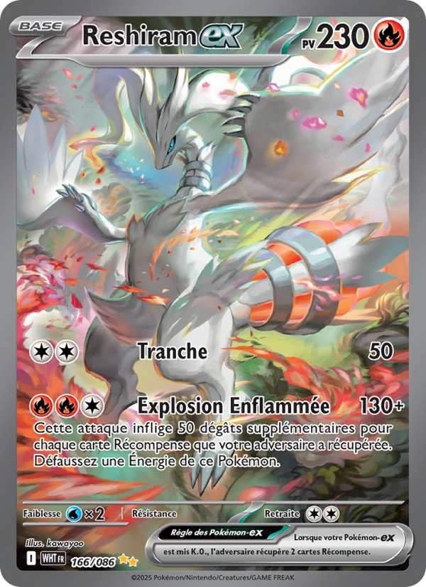 Reshiram-ex 166 — Weiße Flammen (French Pokémon TCG card)