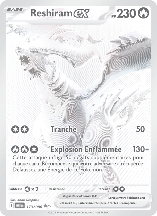 Reshiram-ex 173 — Weiße Flammen (French Pokémon TCG card)