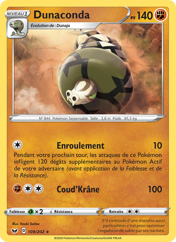 Dunaconda 109 — Sword & Shield (French Pokémon TCG card)