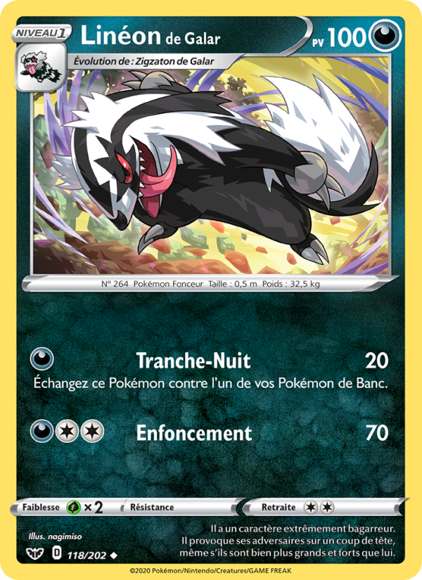 Linéon de Galar 118 — Sword & Shield (French Pokémon TCG card)