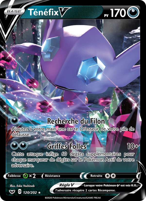 Ténéfix V 120 — Sword & Shield (French Pokémon TCG card)