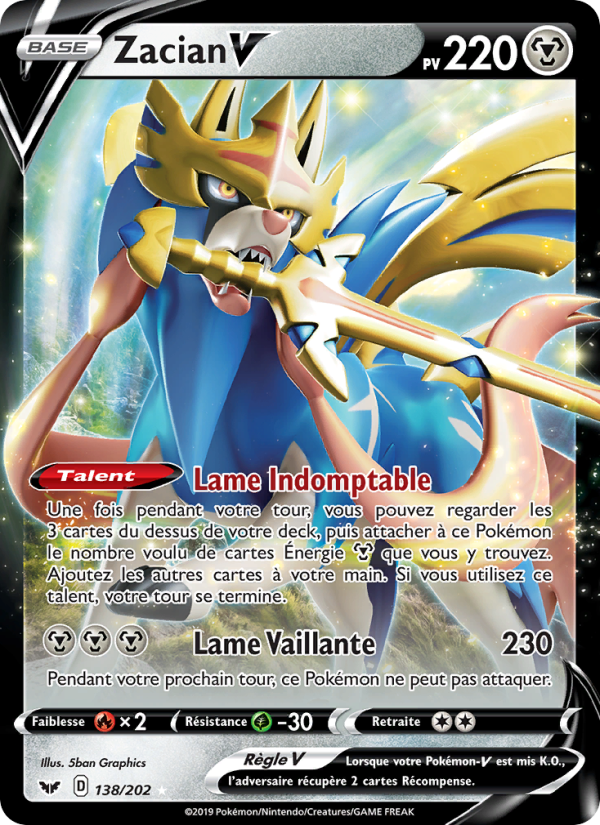 Zacian V 138 — Sword & Shield (French Pokémon TCG card)