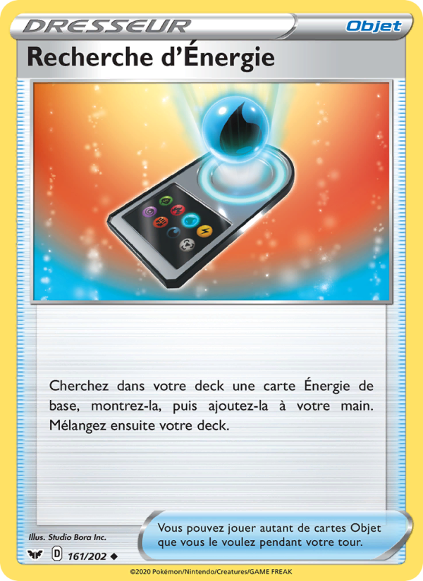 Recherche d'Énergie 161 — Sword & Shield (French Pokémon TCG card)