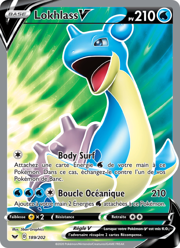Lokhlass V 189 — Sword & Shield (French Pokémon TCG card)