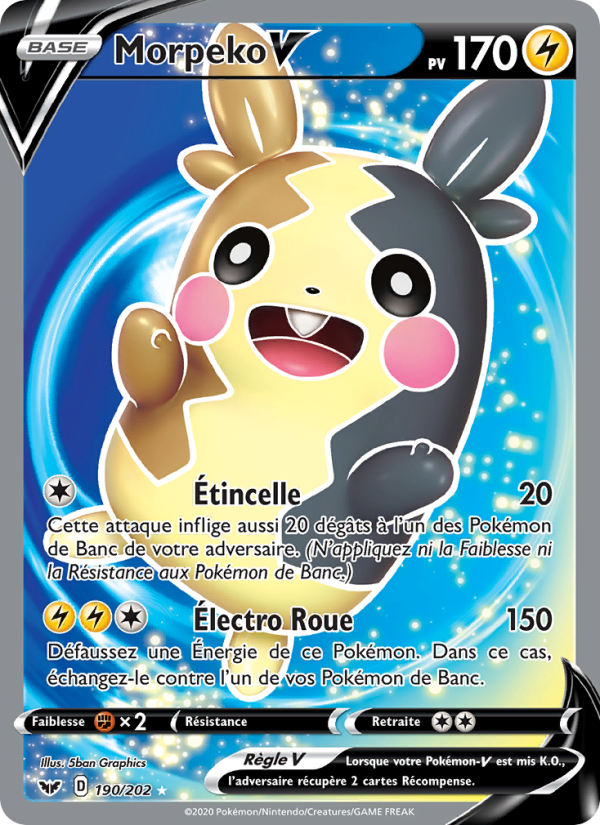 Morpeko V 190 — Sword & Shield (French Pokémon TCG card)