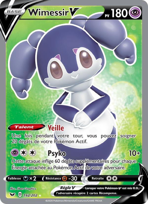Wimessir V 192 — Sword & Shield (French Pokémon TCG card)
