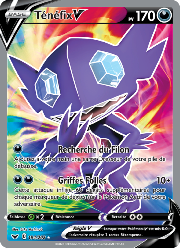 Ténéfix V 194 — Sword & Shield (French Pokémon TCG card)