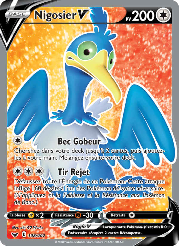 Nigosier V 198 — Sword & Shield (French Pokémon TCG card)