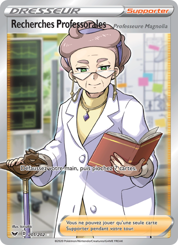 Recherches Professorales (Professeure Magnolia) 201 — Sword & Shield (French Pokémon TCG card)