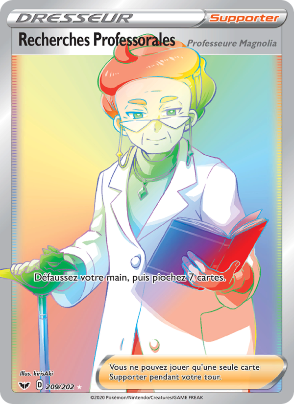 Recherches Professorales (Professeure Magnolia) 209 — Sword & Shield (French Pokémon TCG card)