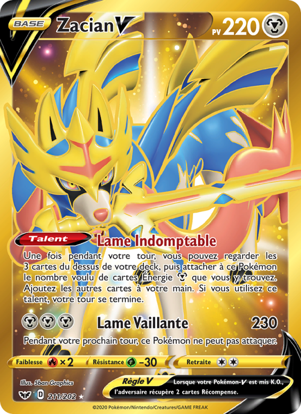 Zacian V 211 — Sword & Shield (French Pokémon TCG card)