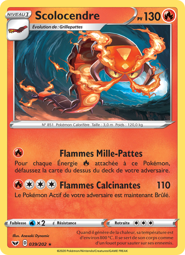 Scolocendre 39 — Sword & Shield (French Pokémon TCG card)