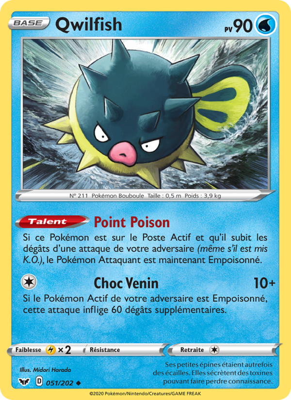 Qwilfish 51 — Sword & Shield (French Pokémon TCG card)