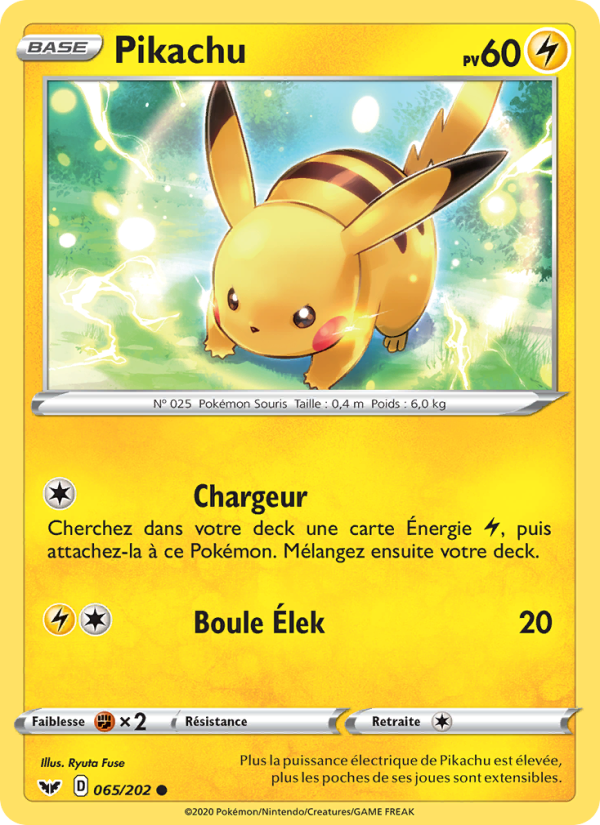 Pikachu 65 — Sword & Shield (French Pokémon TCG card)