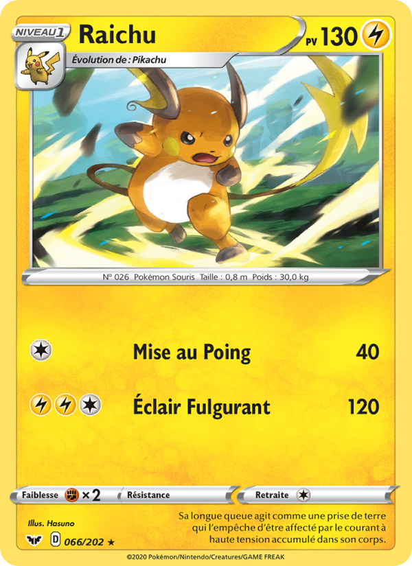Raichu 66 — Sword & Shield (French Pokémon TCG card)