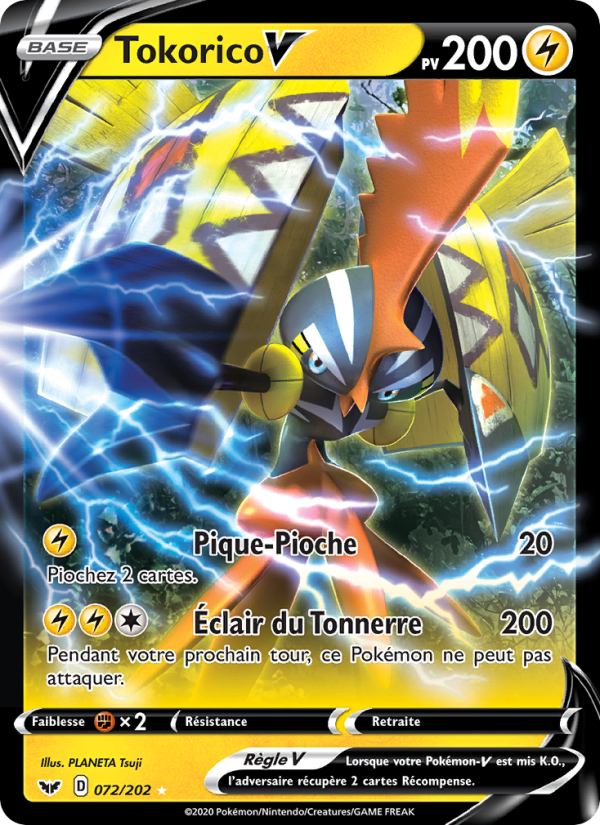 Tokorico V 72 — Sword & Shield (French Pokémon TCG card)