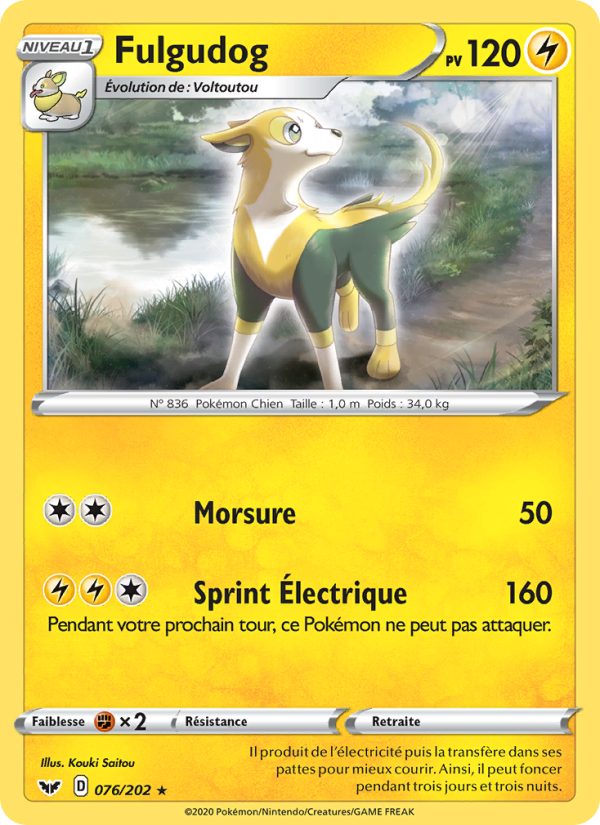 Fulgudog 76 — Sword & Shield (French Pokémon TCG card)